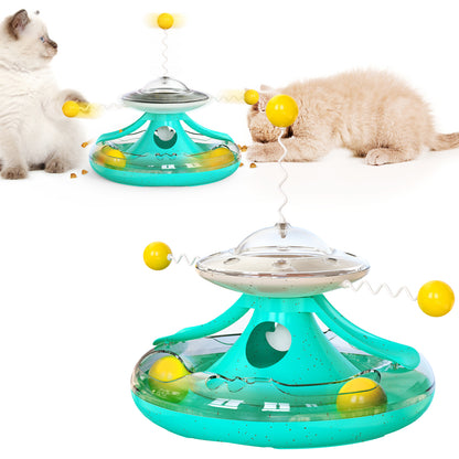 MZP-01 Cat Turntable Leaking Food Toy Pet Toy Funny Cat Stick Cat Feeding Roller Turntable (FDA Certified, BPA Free)