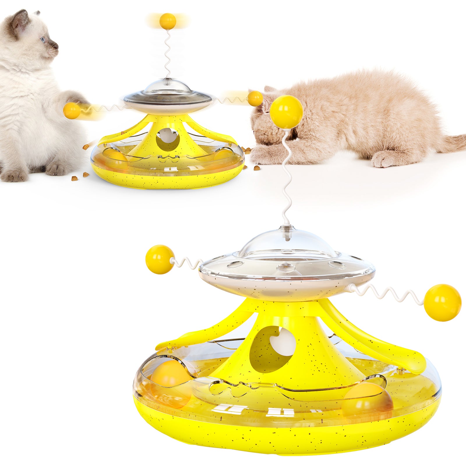 MZP-01 Cat Turntable Leaking Food Toy Pet Toy Funny Cat Stick Cat Feeding Roller Turntable (FDA Certified, BPA Free)