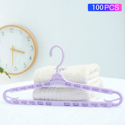 YM-155 100PCS Clothing Hangers Stretchable Foldable Design Closet Clothes Quilt Cover Hangers