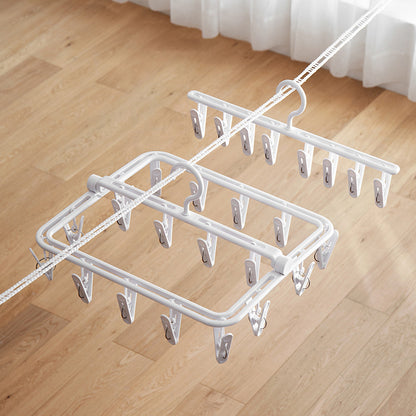 YM-6171 100PCS Laundry Hanger Drying Rack Foldable Clip Hanger for Drying Towels Bras Baby Clothes Underwears