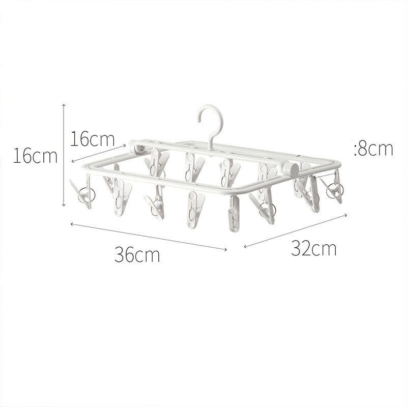 YM-6171 100PCS Laundry Hanger Drying Rack Foldable Clip Hanger for Drying Towels Bras Baby Clothes Underwears