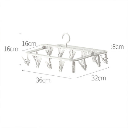 YM-6171 100PCS Laundry Hanger Drying Rack Foldable Clip Hanger for Drying Towels Bras Baby Clothes Underwears