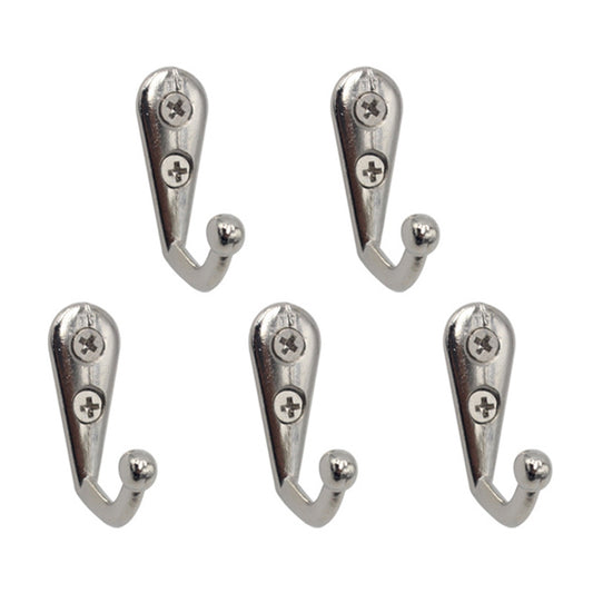 5Pcs Retro Zinc Alloy Hook Wall Door Mount Hooks Home Coat Bag Hat Key Hanging Hook with 2 Screw Holes