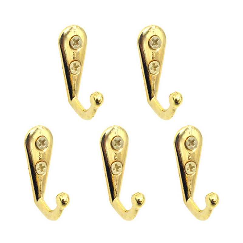 5Pcs Retro Zinc Alloy Hook Wall Door Mount Hooks Home Coat Bag Hat Key Hanging Hook with 2 Screw Holes