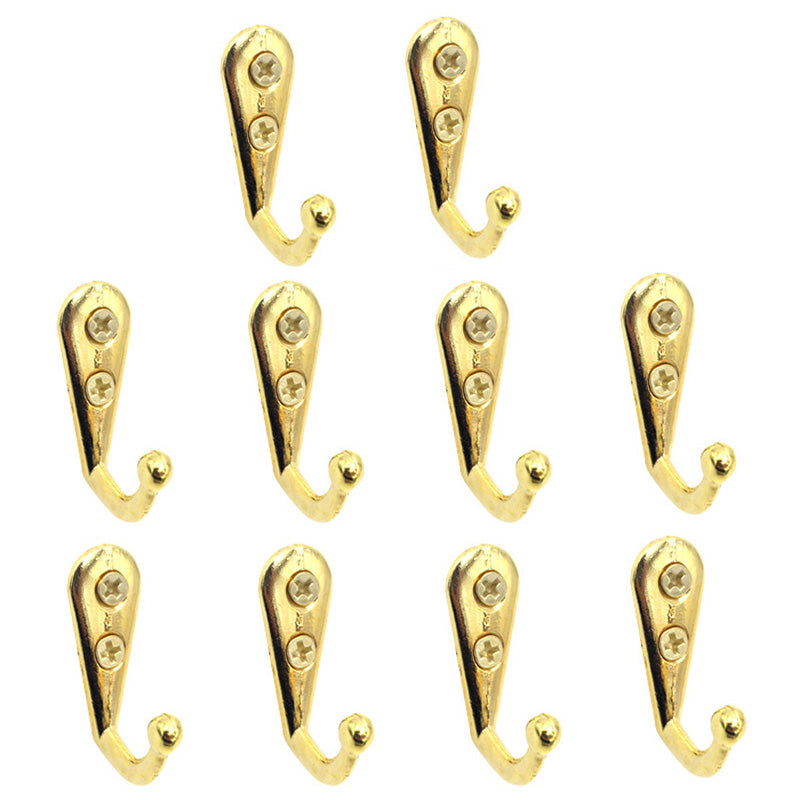 10Pcs Wall Mounted Retro Zinc Alloy Hook Door Back Hooks Home Towel Coat Bag Hat Key Hanger Rack with 2 Screw Holes