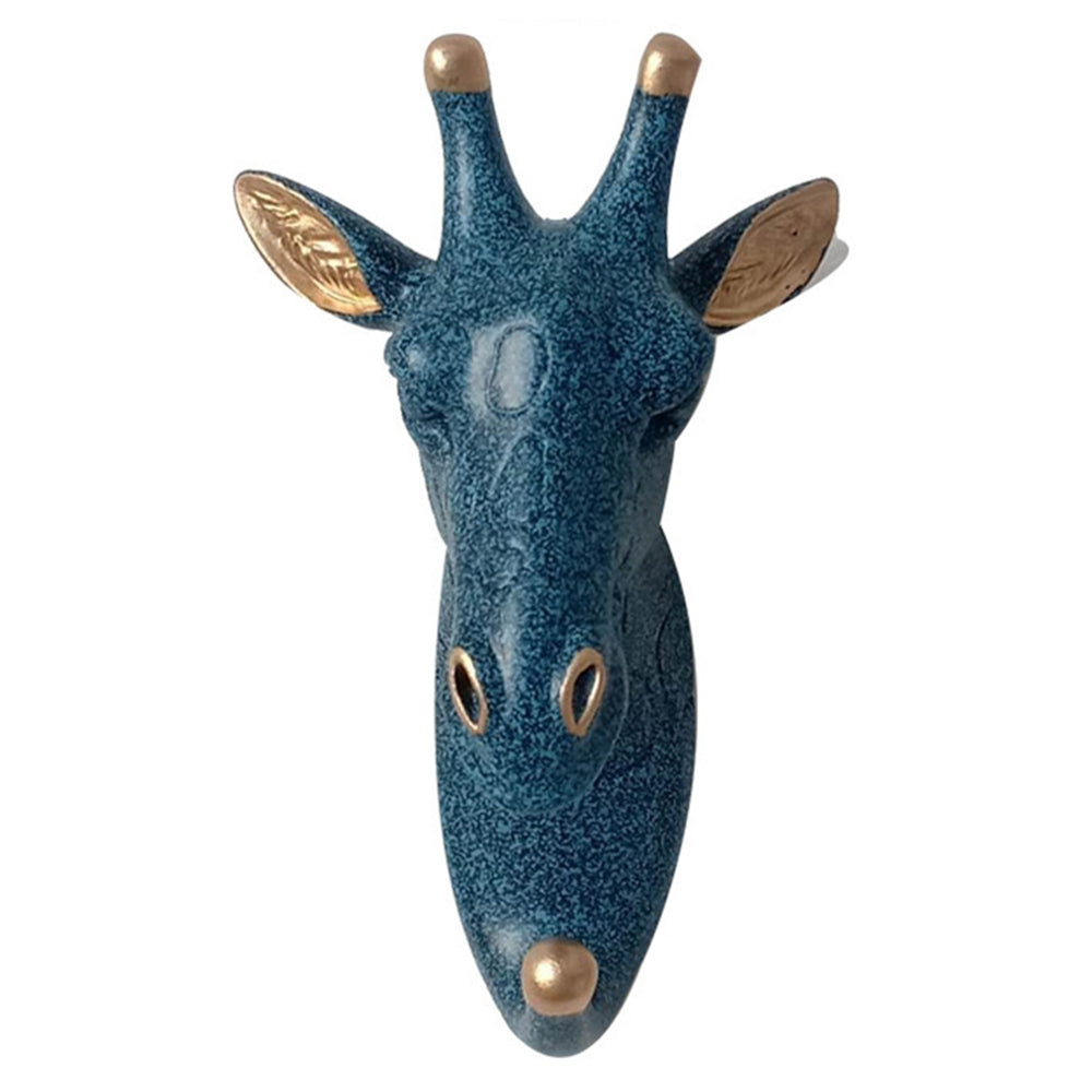 Creative Giraffe Head Wall Hanging Rack Home Decoration Resin Hanger for Keys Scarf Bag