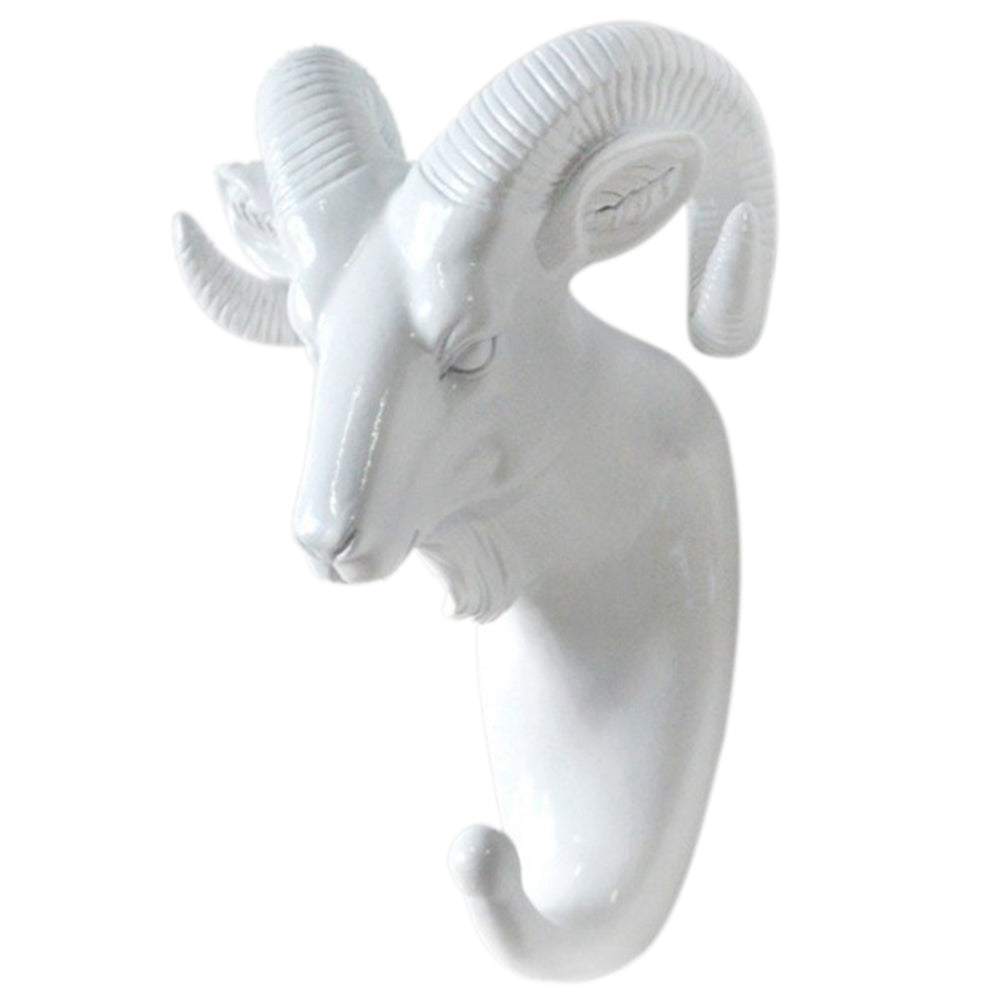 Goat Head Resin Hook Wall Art Jewelry Keys Scarf Bag Hanger Behind The Door Coat Rack