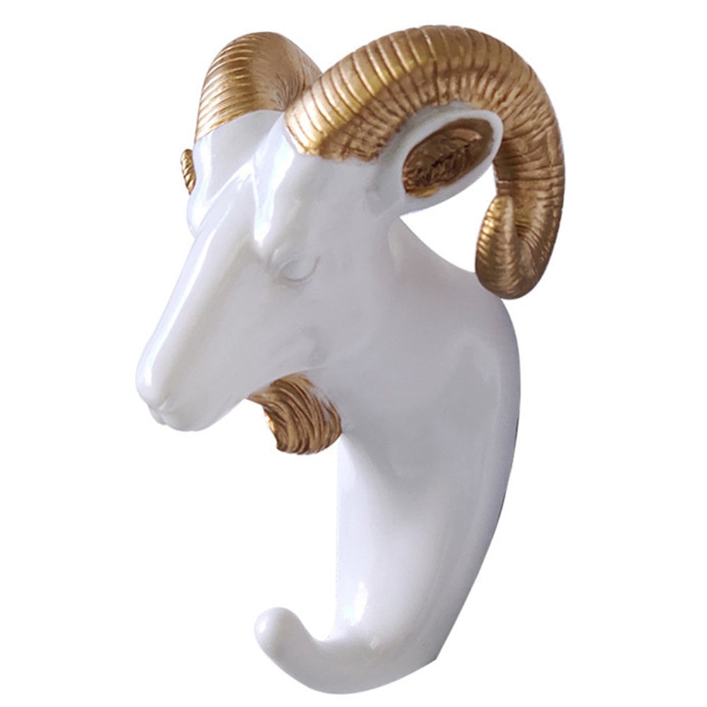 Goat Head Resin Hook Wall Art Jewelry Keys Scarf Bag Hanger Behind The Door Coat Rack