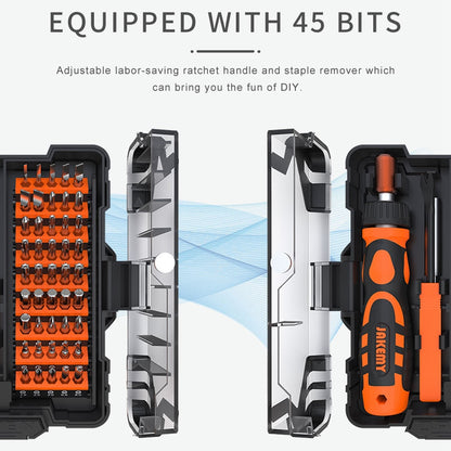 JAKEMY JM-6124 Portable Screwdriver Combo Set with 45 Bits Household Multifunction Repair Tool Kit