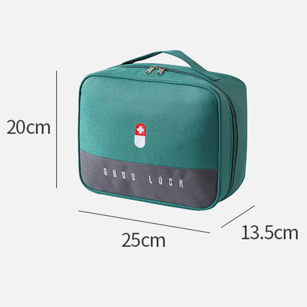 YB-847 Zippered First Aid Bag Medication Organizer Emergency Empty Pouch Carrier Travel Medicine Pill Case, Size L