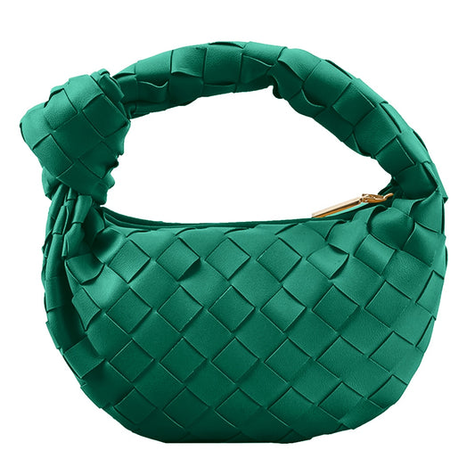 Women's Handbag PU Leather Woven Fashionable Knot Purse Woven Handmade Handmade Clutch Hand Bag