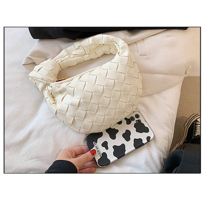 Women's Handbag PU Leather Woven Fashionable Knot Purse Woven Handmade Handmade Clutch Hand Bag