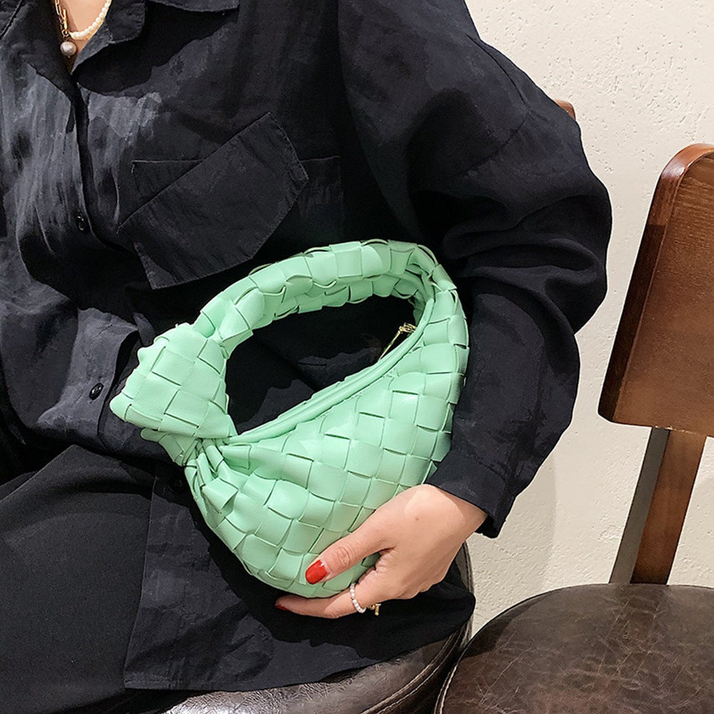 Women's Handbag PU Leather Woven Fashionable Knot Purse Woven Handmade Handmade Clutch Hand Bag