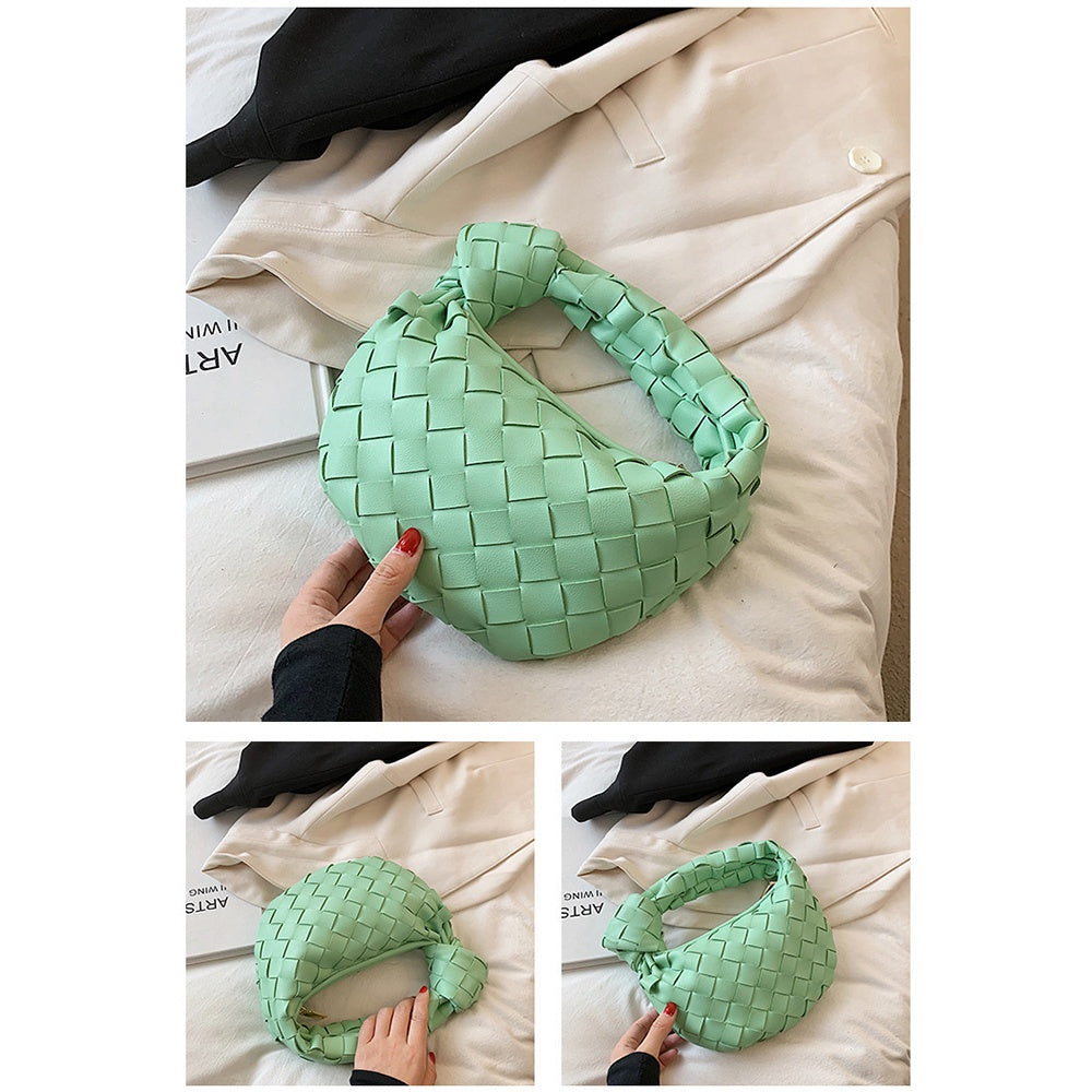 Women's Handbag PU Leather Woven Fashionable Knot Purse Woven Handmade Handmade Clutch Hand Bag