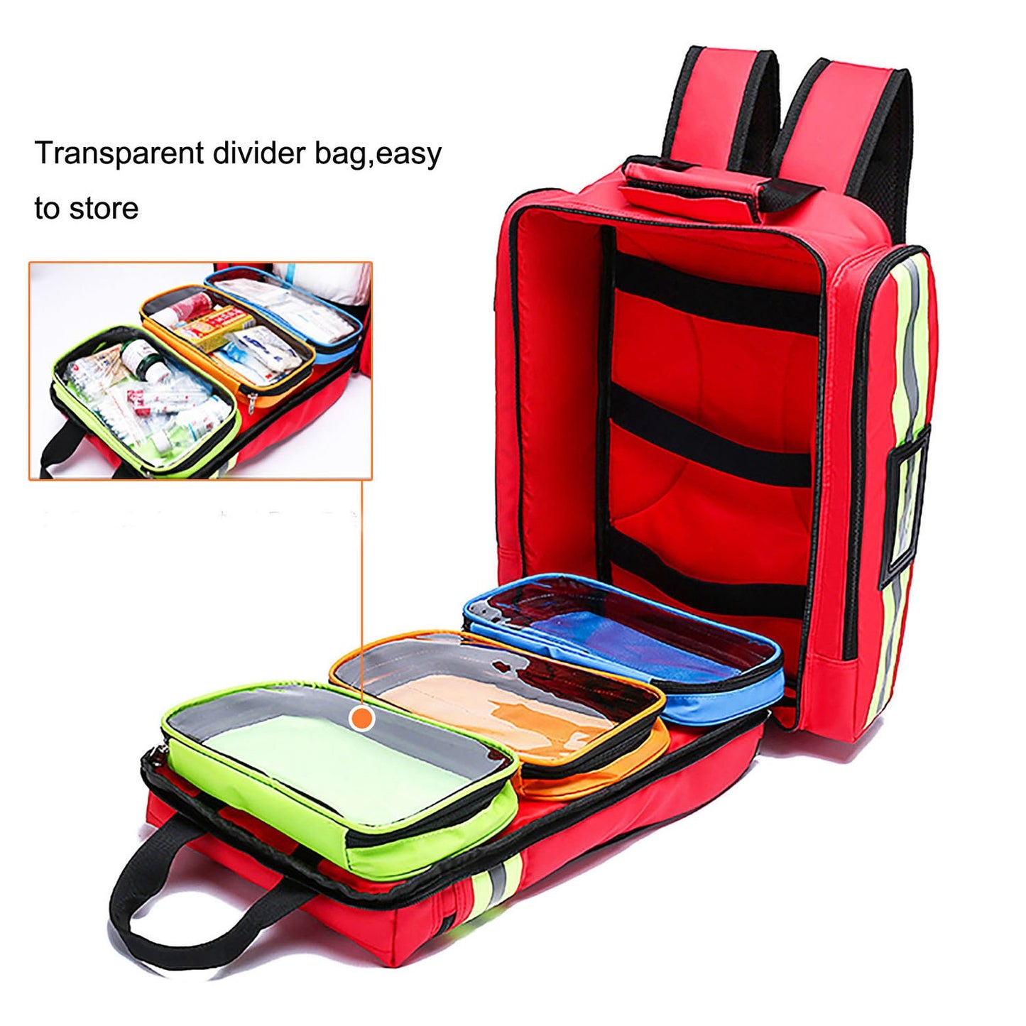 0908 First Aid Emergency Rescue Backpack Civil Air Defense Earthquake Relief Storage Bag Large Capacity Survival Kit Carrying Bag