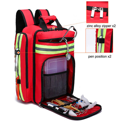 0908 First Aid Emergency Rescue Backpack Civil Air Defense Earthquake Relief Storage Bag Large Capacity Survival Kit Carrying Bag