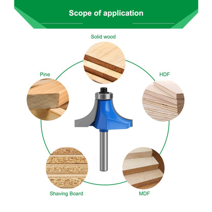 MC01035S41 1-5 / 8" Width Woodworking Cutter Tool Round Over Bit 1 / 4 Inch Shank Milling Cutter Router Bit, with Storage Box