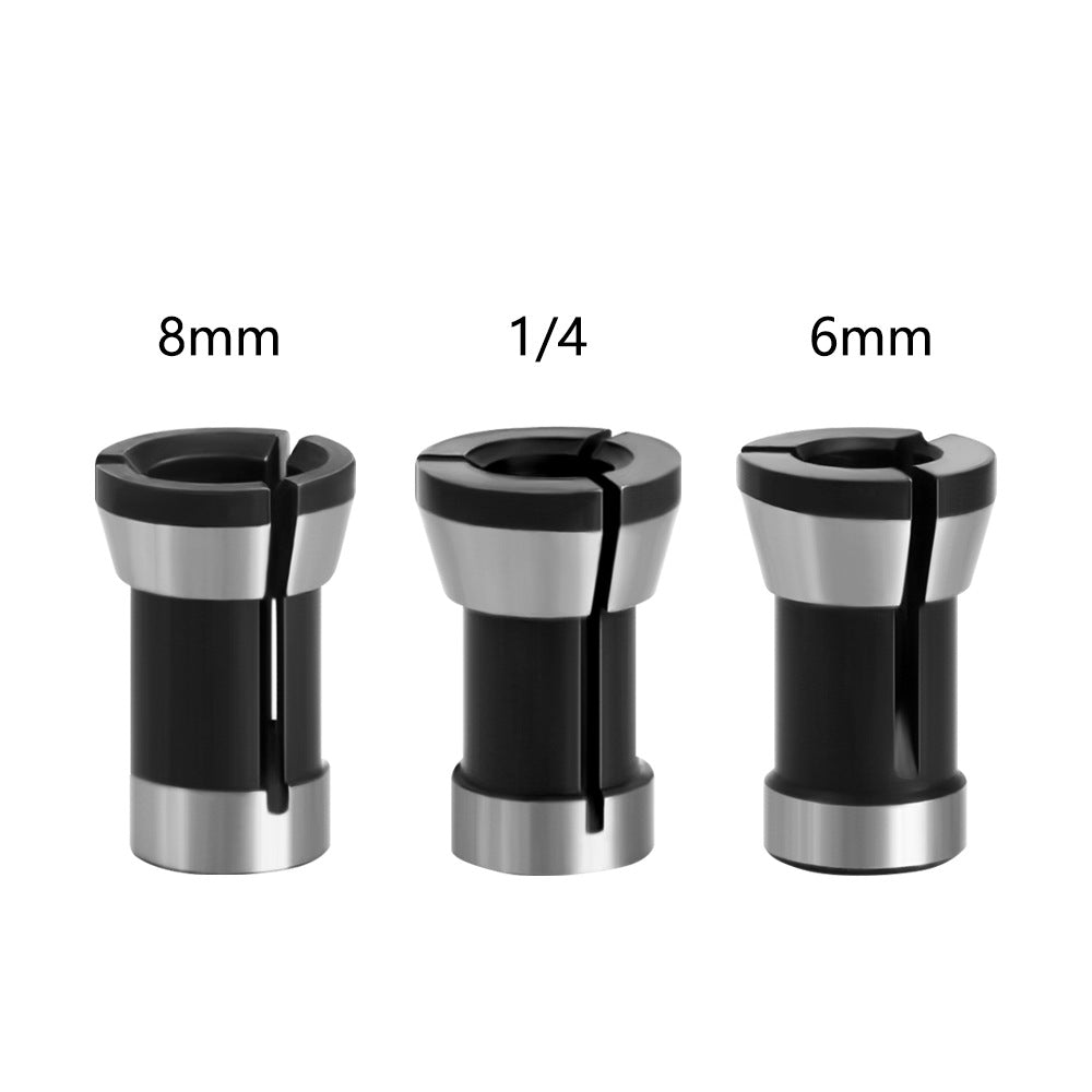 3PCS Router Collet Chuck 6mm 6.35mm 8mm Engraving Trimming Machine Clamping Adapter Converter for Woodworking