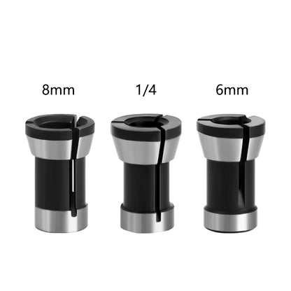 3PCS Router Collet Chuck 6mm 6.35mm 8mm Engraving Trimming Machine Clamping Adapter Converter for Woodworking