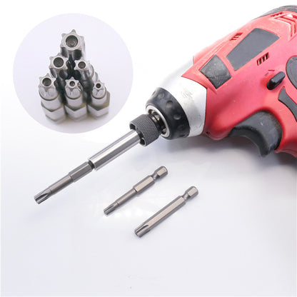 16PCS Torx Security Screwdriver Drill Bit Set S2 Steel 1 / 4 Inch Magnetic Hex Shank Star Bits