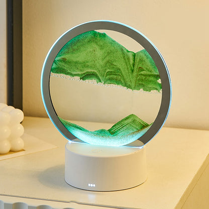 3D Quicksand Table Lamp Dynamic Sand Painting Night Light with Touch Switch Home Decoration