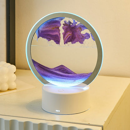 3D Quicksand Table Lamp Dynamic Sand Painting Night Light with Touch Switch Home Decoration