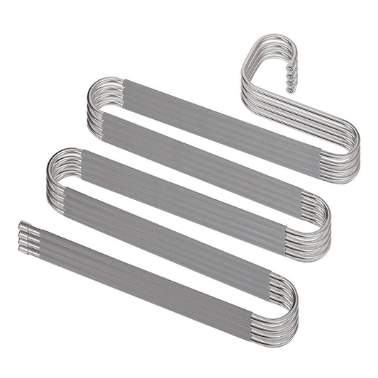 4Pcs S Shaped Pant Hangers Non-Slip Space-saving Stainless Steel Clothes Hanger Wardrobe Organizer for Pants Scarf Tie Towel