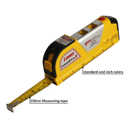 LV-02 Laser Horizon Vertical Measure Tape Horizontal Ruler 4-in-1 Infrared Laser Level Cross Line Laser Measure Tape