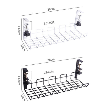 Under Desk Wire Storage Rack Under Table Cable Organizer Patch Board Holder Tray