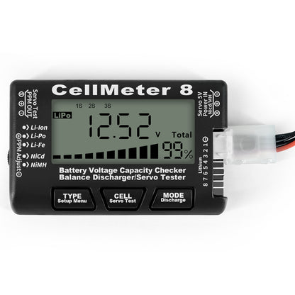 Cellmeter 8-in-1 Digital Battery Capacity Checker Controller Tester Voltage Tester for Li-Po Li-ion NiMH Nicd Cell Meter