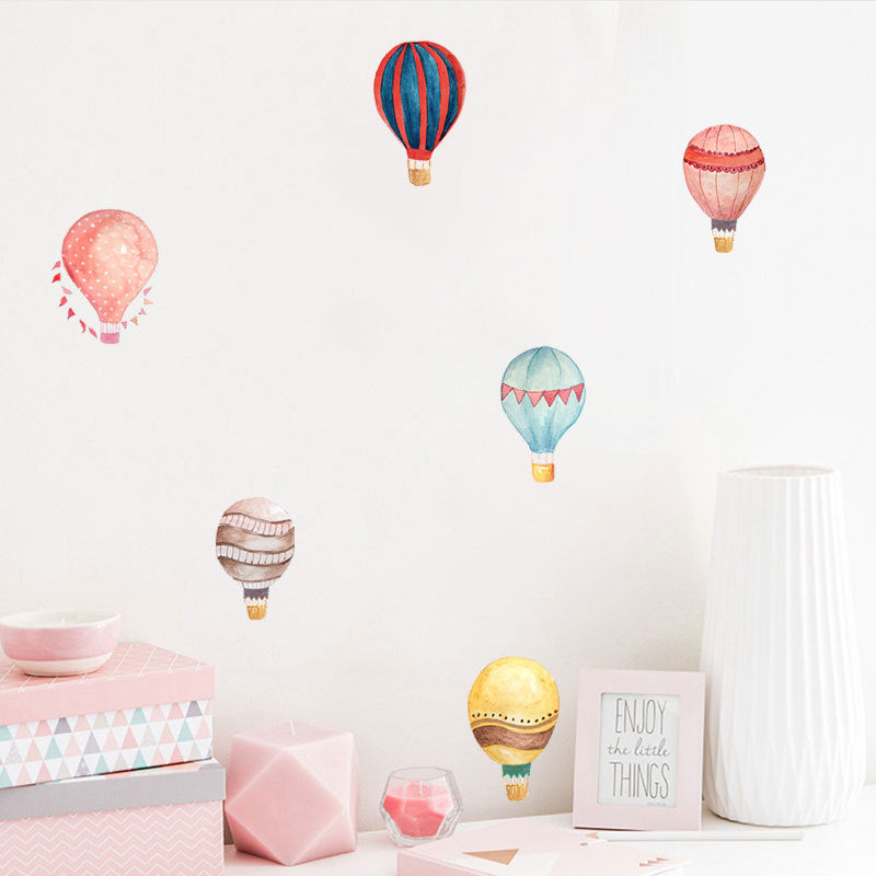 36Pcs / Set Cartoon Hot Air Balloon PVC Wall Stickers for Baby Kids Room Bedroom Nursery Removable DIY Wall Decals (No EN71 Certification)