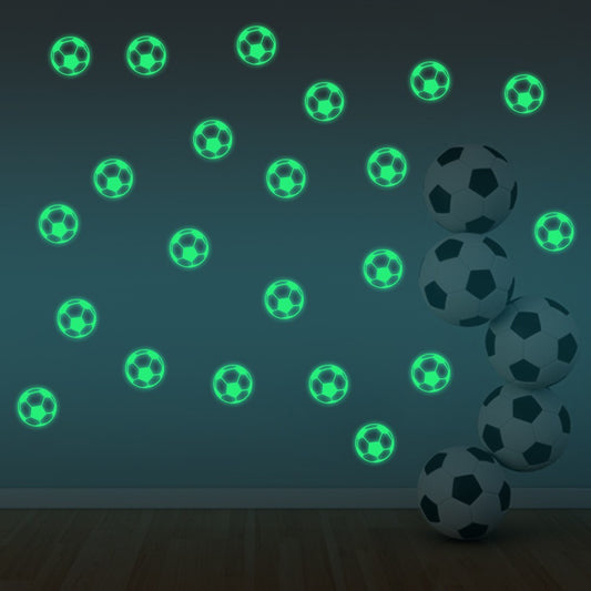 PVCYG640 12Pcs / Set Football Luminous Stickers Soccer Ball PVC Wall Decal for Kids Room Boy Bedroom Laptop Motorcycle Bike Car Decor (No EN71 Certification)