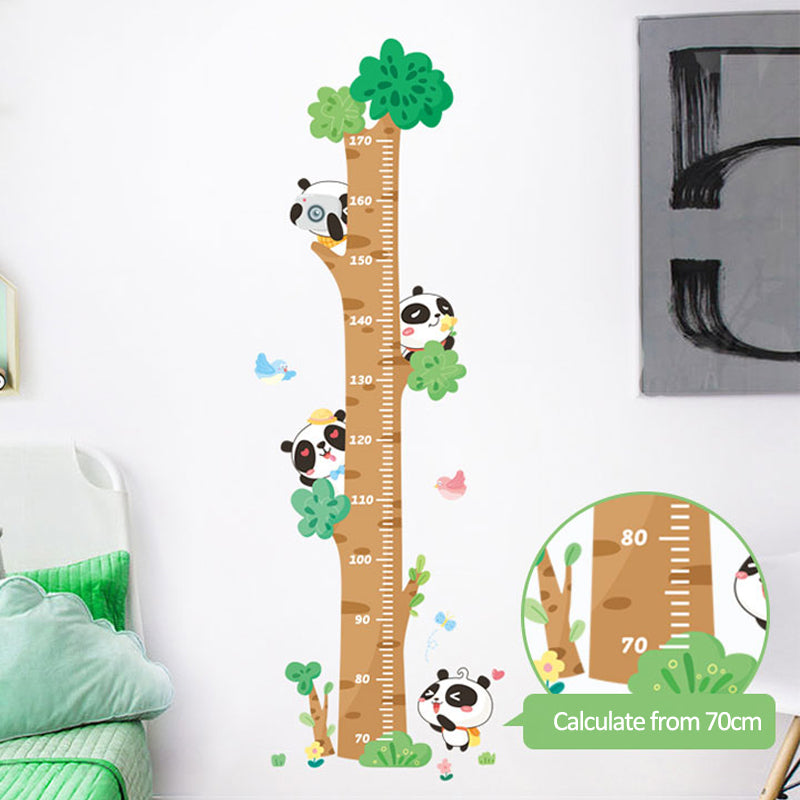 Cartoon Height Growth Chart Wall Sticker Self-Adhesive Height Wall Decal for Bedroom Living Room (No EN71)