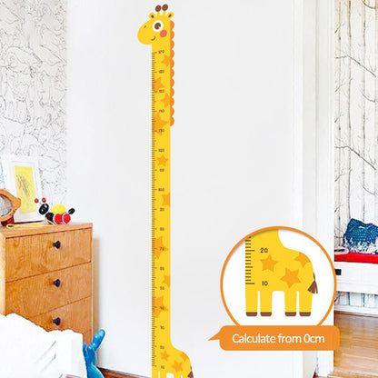 Cartoon Height Growth Chart Wall Sticker Self-Adhesive Height Wall Decal for Bedroom Living Room (No EN71)