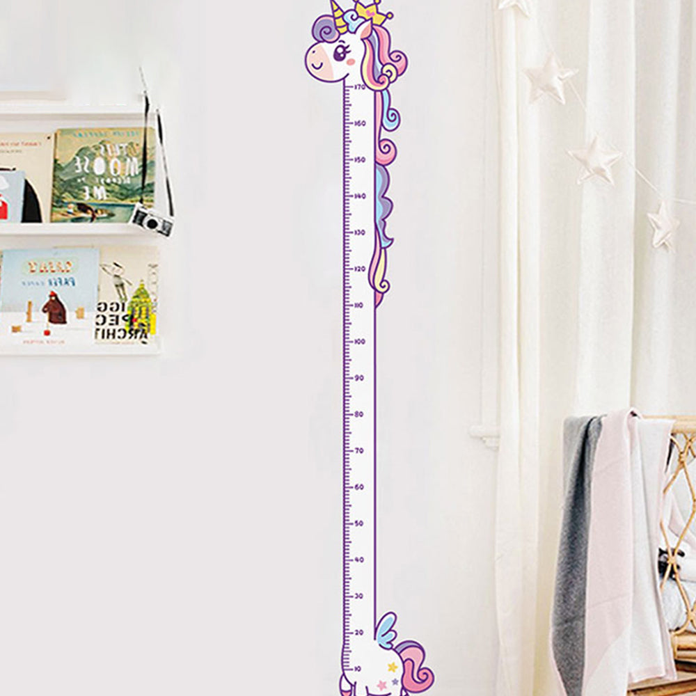 Cartoon Height Growth Chart Wall Sticker Self-Adhesive Height Wall Decal for Bedroom Living Room (No EN71)