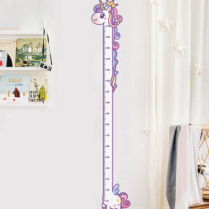 Cartoon Height Growth Chart Wall Sticker Self-Adhesive Height Wall Decal for Bedroom Living Room (No EN71)