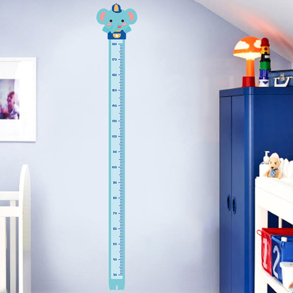 Cartoon Height Growth Chart Wall Sticker Self-Adhesive Height Wall Decal for Bedroom Living Room (No EN71)