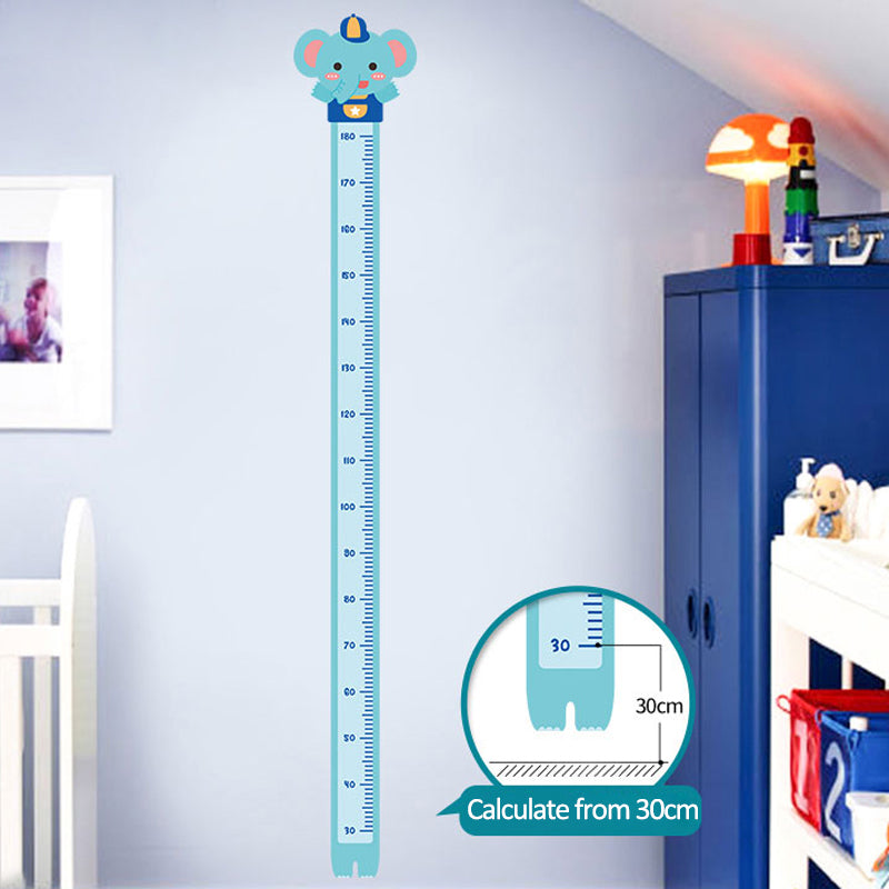 Cartoon Height Growth Chart Wall Sticker Self-Adhesive Height Wall Decal for Bedroom Living Room (No EN71)