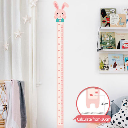 Cartoon Height Growth Chart Wall Sticker Self-Adhesive Height Wall Decal for Bedroom Living Room (No EN71)