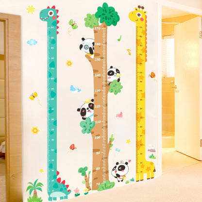 Cartoon Height Growth Chart Wall Sticker Self-Adhesive Height Wall Decal for Bedroom Living Room (No EN71)