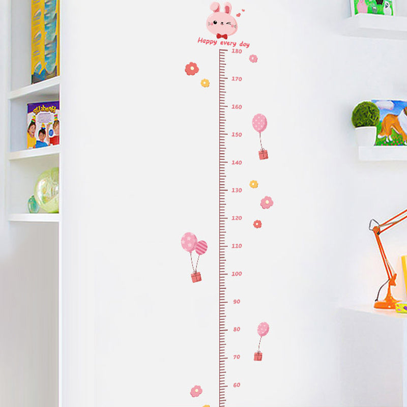 Cartoon Height Growth Chart Wall Sticker Self-Adhesive Height Wall Decal for Bedroom Living Room (No EN71)