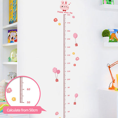 Cartoon Height Growth Chart Wall Sticker Self-Adhesive Height Wall Decal for Bedroom Living Room (No EN71)