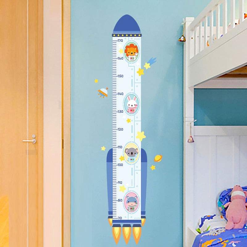 Cartoon Height Growth Chart Wall Sticker Self-Adhesive Height Wall Decal for Bedroom Living Room (No EN71)