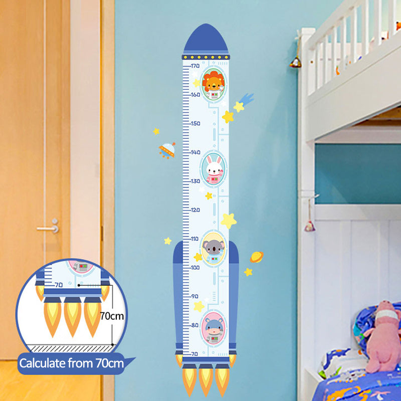 Cartoon Height Growth Chart Wall Sticker Self-Adhesive Height Wall Decal for Bedroom Living Room (No EN71)