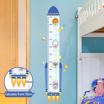 Cartoon Height Growth Chart Wall Sticker Self-Adhesive Height Wall Decal for Bedroom Living Room (No EN71)