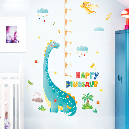 Cartoon Height Growth Chart Wall Sticker Self-Adhesive Height Wall Decal for Bedroom Living Room (No EN71)