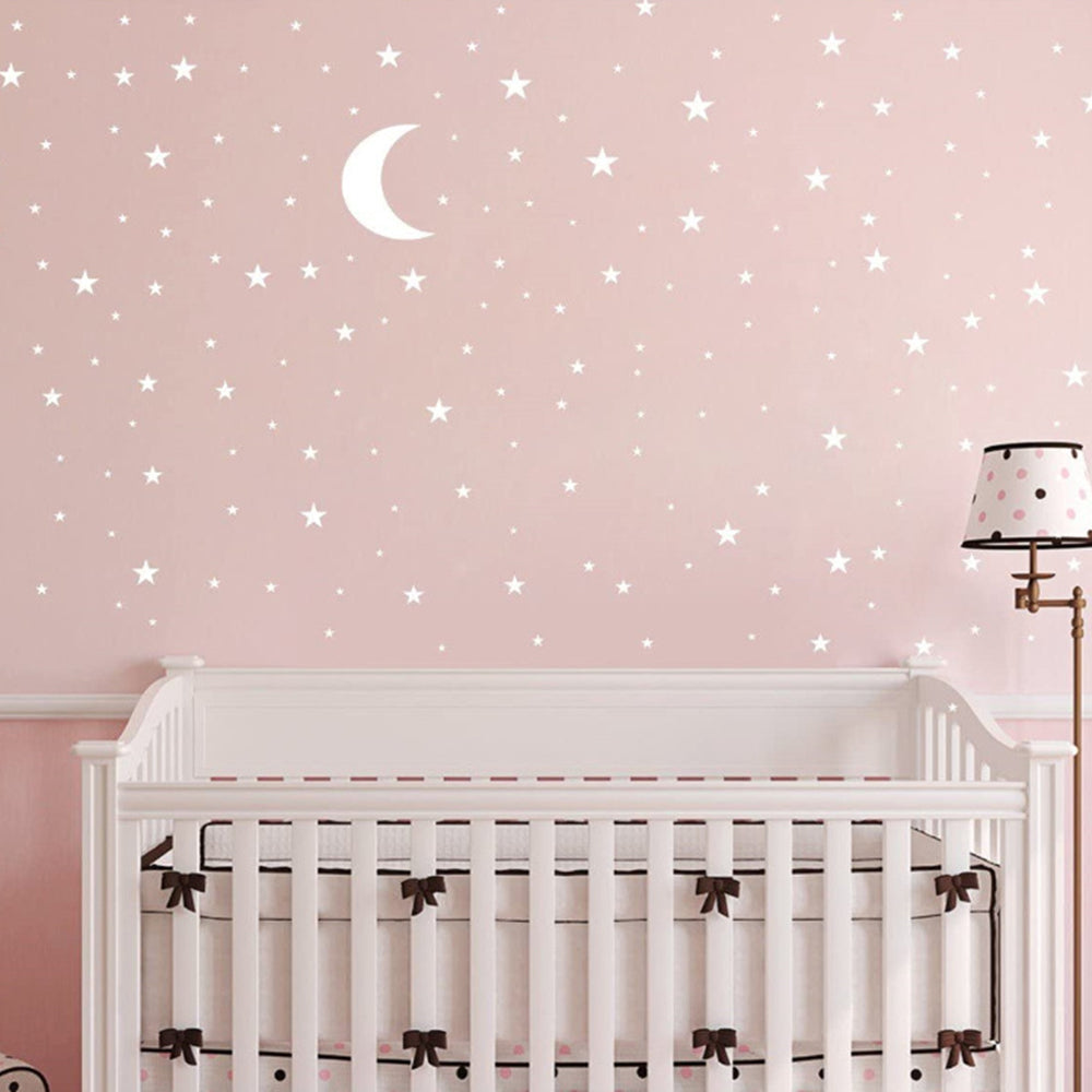 YY445 4Pcs / Set Star Moon Wall Stickers Children&#39;s Room Kindergarten DIY PVC Wall Art Decoration Stickers (without EN71 Certification)