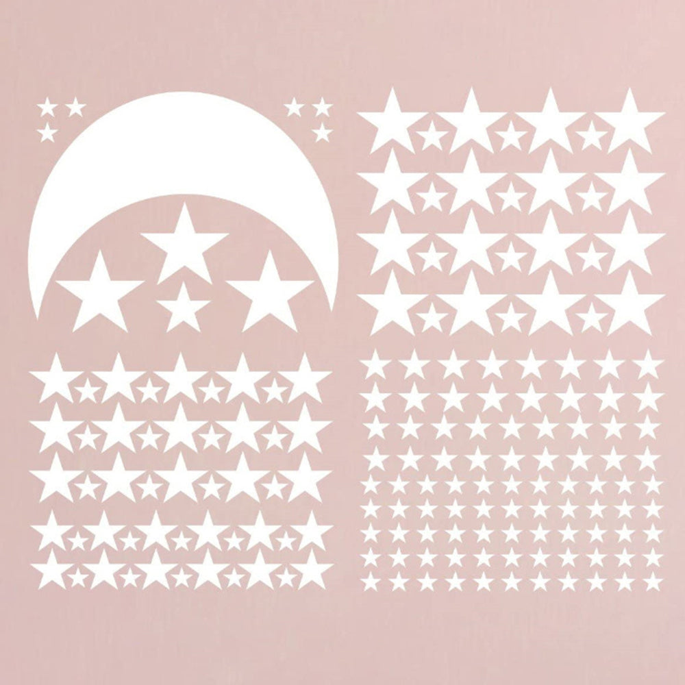 YY445 4Pcs / Set Star Moon Wall Stickers Children&#39;s Room Kindergarten DIY PVC Wall Art Decoration Stickers (without EN71 Certification)