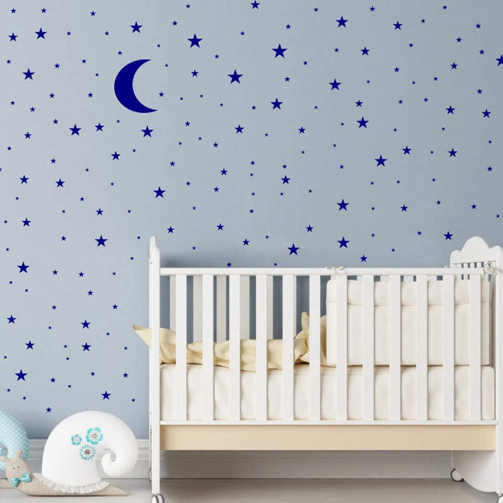 YY445 4Pcs / Set Star Moon Wall Stickers Children&#39;s Room Kindergarten DIY PVC Wall Art Decoration Stickers (without EN71 Certification)