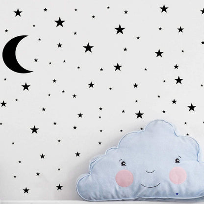 YY445 4Pcs / Set Star Moon Wall Stickers Children&#39;s Room Kindergarten DIY PVC Wall Art Decoration Stickers (without EN71 Certification)